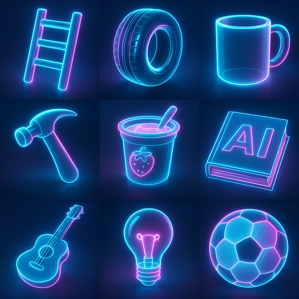 Futuristický holografický 3D render styl